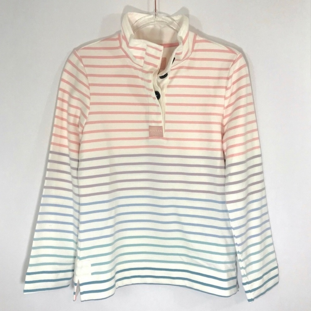Joules Pastel Stripe Pullover Sweatshirt Sz 6